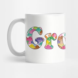 Colorful Text Groovy in Rainbow colors Mug